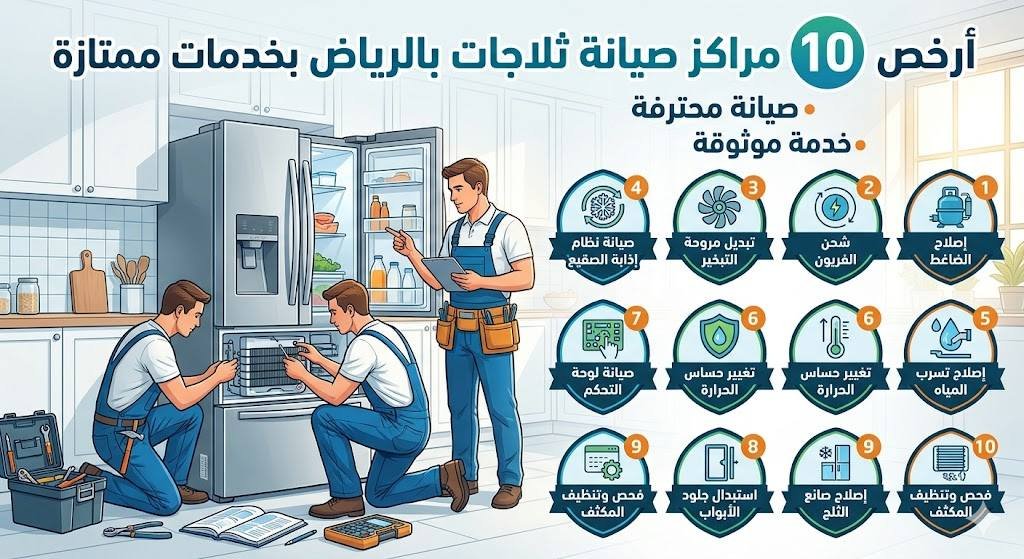 أرخص 10 مراكز صيانة ثلاجات بالرياض بخدمات ممتازة