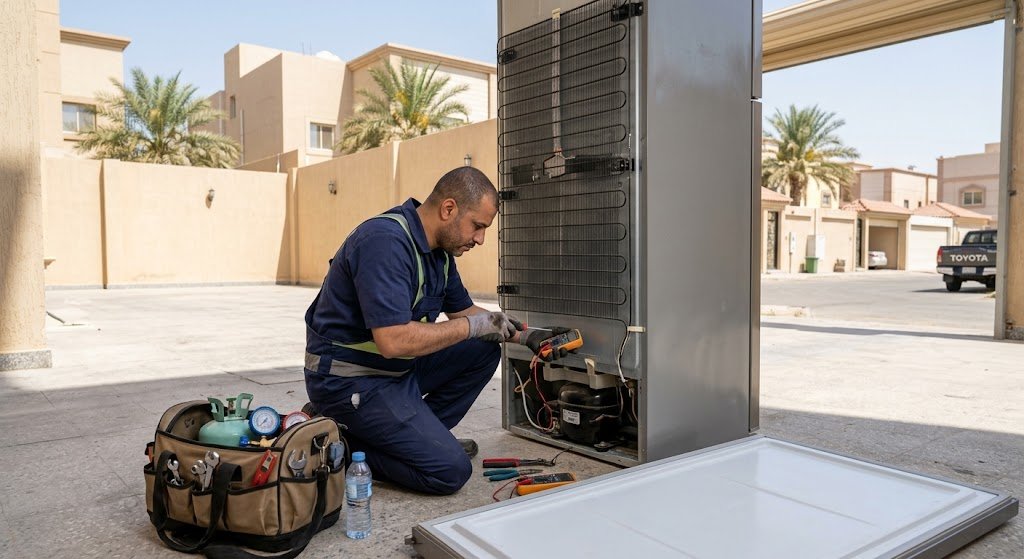 فني ثلاجات غرب الرياض لصيانة وإصلاح جميع أنواع المبردات بدقة وكفاءة عالية